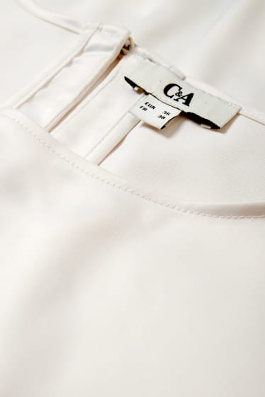 Femmes - Haut en satin - blanc crème