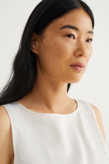 Femmes - Haut en satin - blanc crème