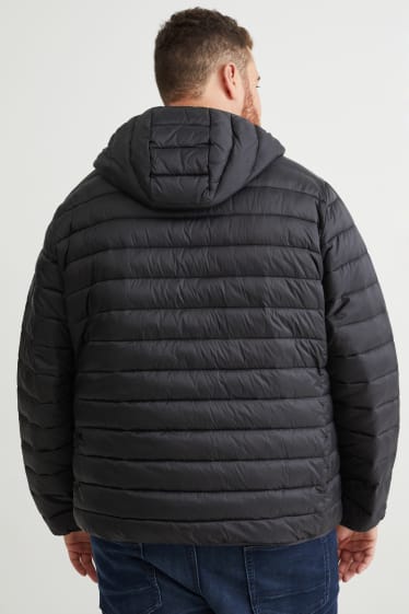 Herren - Steppjacke mit Kapuze - schwarz