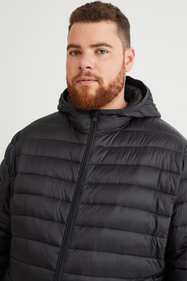 Herren - Steppjacke mit Kapuze - schwarz