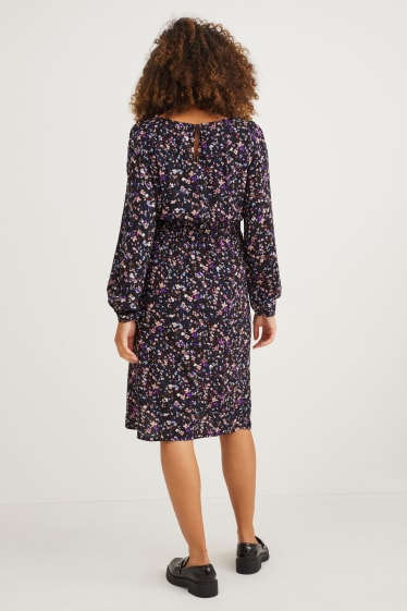 Mujer - Vestido premamá - de flores - negro