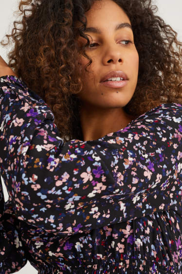 Dona - Vestit de maternitat - de flors - negre
