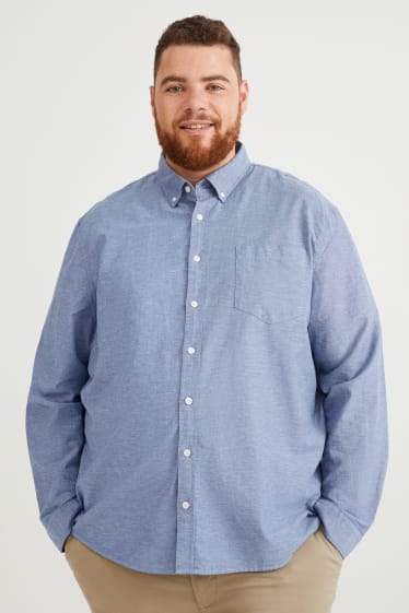 Herren - Oxford Hemd - Regular Fit - Button-down - blau