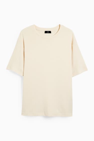 Heren - T-shirt - crème wit