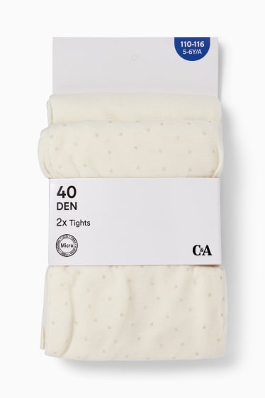 Děti - dívky - Multipack 2 ks - silonky - 40 DEN - krémové barvy