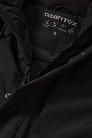 Hommes - Manteau de pluie à capuche - imperméable - noir