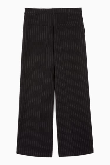 Femmes - CLOCKHOUSE - pantalon de toile - mid waist - wide leg - noir
