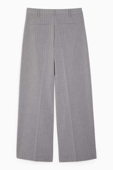 Ados & jeunes adultes - CLOCKHOUSE - pantalon de toile - mid waist - wide leg - gris clair