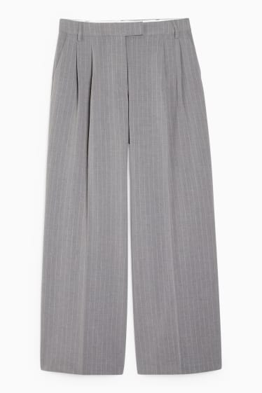 Jóvenes - CLOCKHOUSE - pantalón de tela - mid waist - wide leg - gris claro