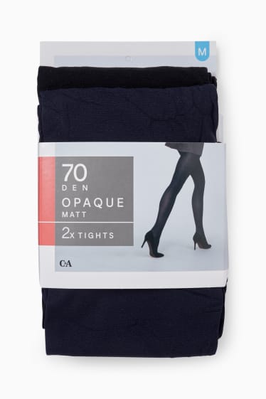 Dona - Paquet de 2 - mitges fines - 70 DEN - blau/negre
