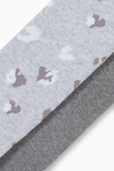 Enfants filles - Lot de 2 paires - collants - gris clair chiné
