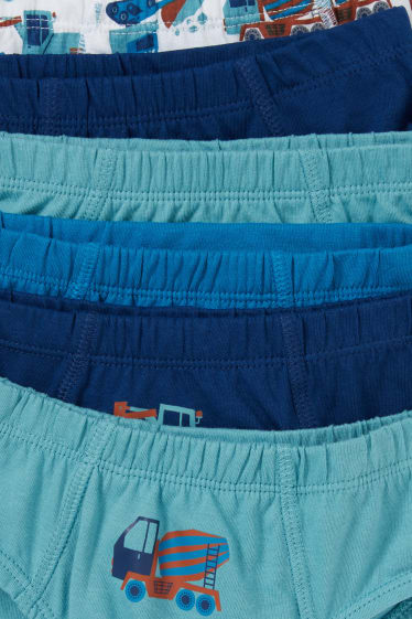 Enfants garçons - Lot de 10 - tractopelles - slips - turquoise
