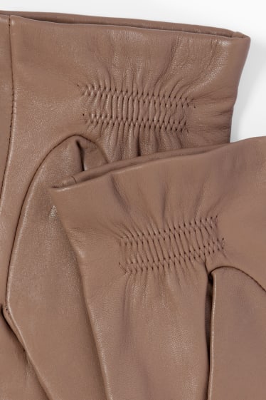 Women - Leather gloves - taupe