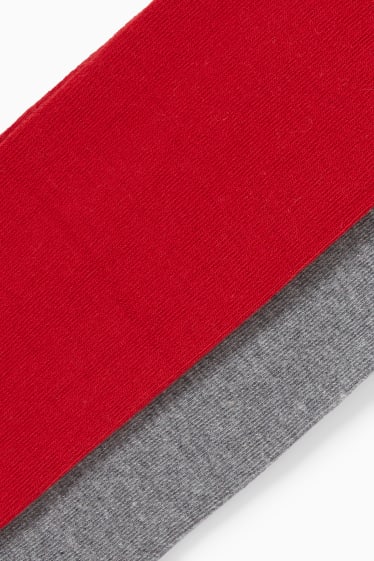 Enfants filles - Lot de 2 paires - collants - rouge foncé