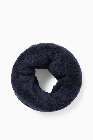 Kinder Jungen - Teddy-Loop-Schal - dunkelblau
