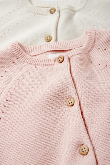 Bébés filles - Lot de 2 - gilets de maille pour bébé - beige