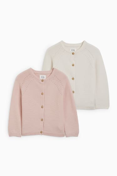 Bébés filles - Lot de 2 - gilets de maille pour bébé - beige