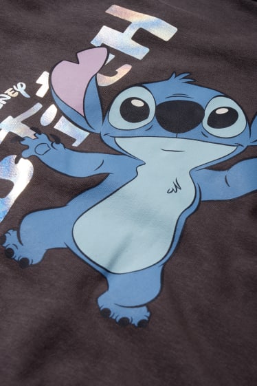 Enfants filles - Lilo & Stitch - sweat à capuche - gris foncé