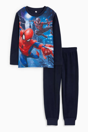 Kinderen - Spider-Man - fleece pyjama - 2-delig - donkerblauw