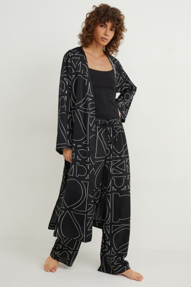 Dona - Pantalons de pijama de setí - negre