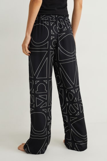 Mujer - Pantalón de pijama de raso - negro