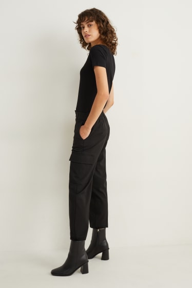 Femmes - Pantalon cargo - noir