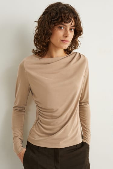 Damen - Langarmshirt - beige