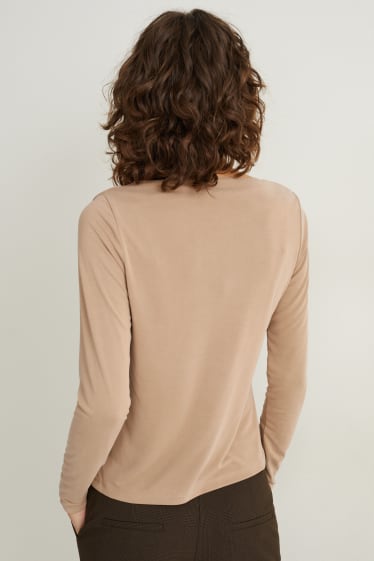 Damen - Langarmshirt - beige