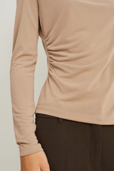 Damen - Langarmshirt - beige