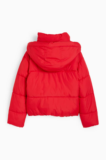 Teens & young adults - CLOCKHOUSE - quilted jacket with hood - light red
