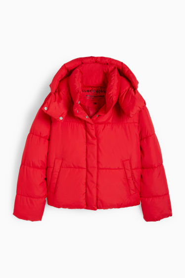 Teens & young adults - CLOCKHOUSE - quilted jacket with hood - light red
