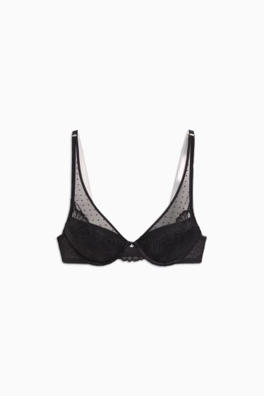 Femmes - Soutien-gorge à armature - DEMI - ampliforme - noir
