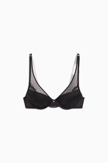 Donna - Reggiseno con ferretti - DEMI - imbottito - nero