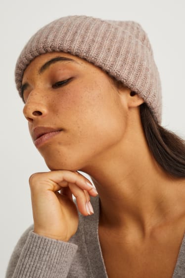 Damen - Kaschmir-Mütze - taupe
