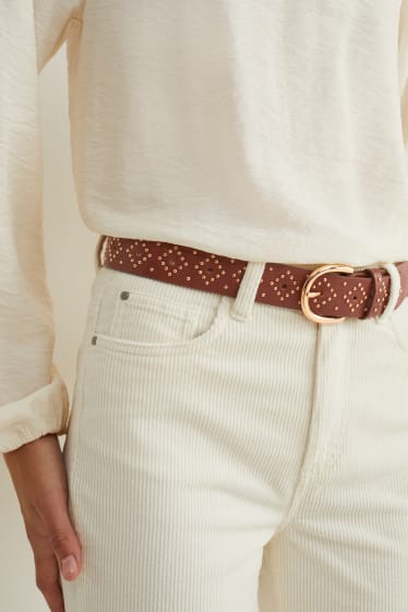 Women - Belt - faux leather - brown