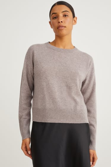 Damen - Kaschmir-Pullover - beige