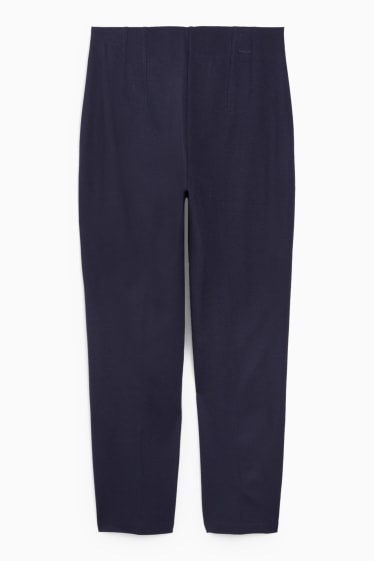 Femmes - Pantalon - high waist - slim fit - bleu foncé