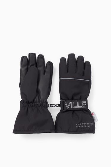 Kinder Buben - Ski-Handschuhe - wasserdicht - schwarz
