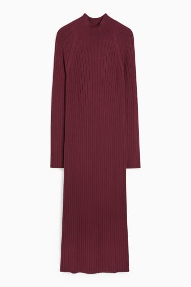 Femmes - Robe en maille moulante - bordeaux