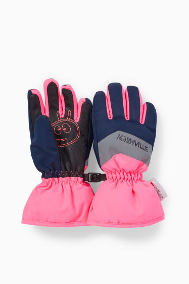 Enfants filles - Gants de ski - rose fluo