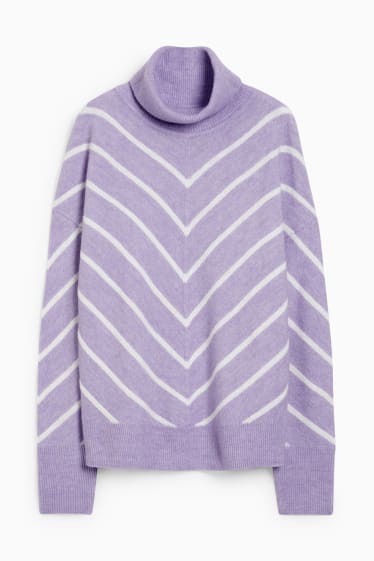 Damen - Rollkragenpullover - hellviolett