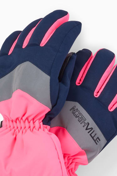 Enfants filles - Gants de ski - rose fluo