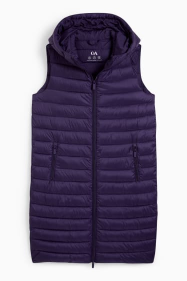 Dames - Lange bodywarmer - paars