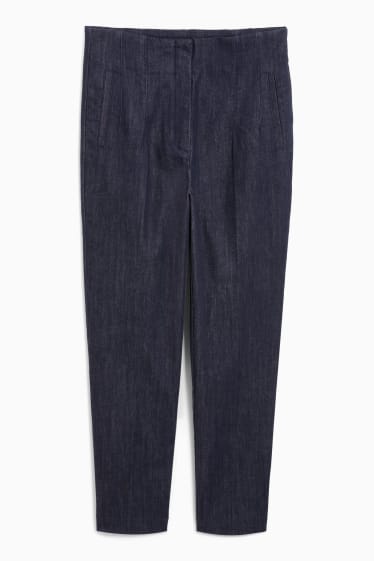 Dámské - Tapered jeans - high waist - džíny - tmavomodré