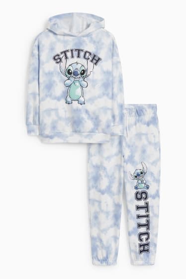 Children Girls - Extended Sizes - Lilo & Stitch - set - hoodie and joggers - light blue