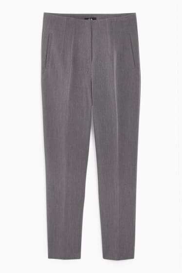 Dames - Broek - high waist - tapered fit - donkergrijs