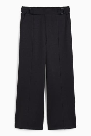 Femmes - Pantalon - high waist - wide leg - bleu foncé