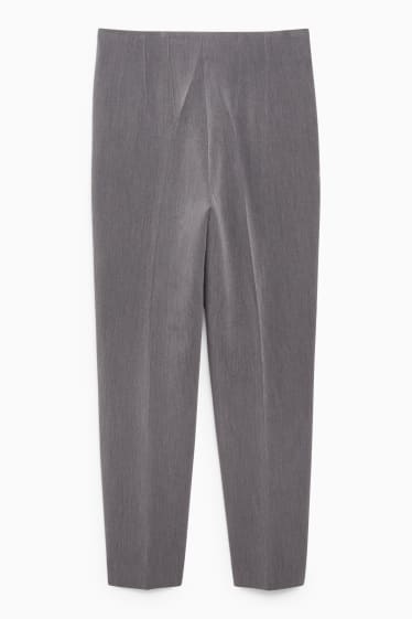 Dames - Broek - high waist - tapered fit - donkergrijs