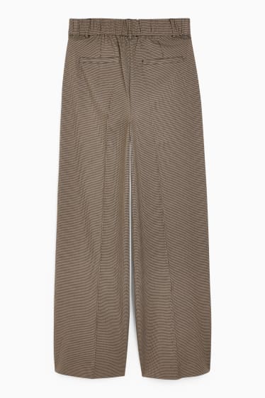 Femei - Pantaloni - talie înaltă - wide leg - bej