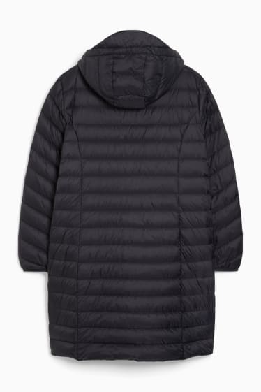 Women - Down jacket with hood - black